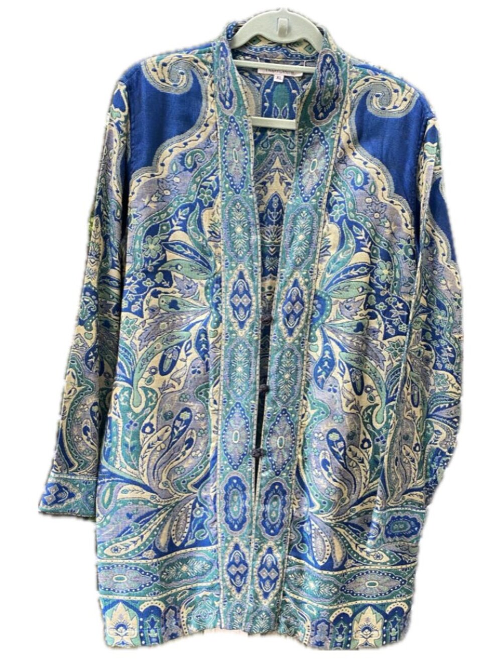 Travelsmith Jacket XL blue-green paisley